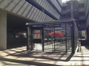Bike cage at the T holds 488 bikes. Over 550 bikes were counted recently.
