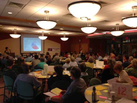 The summit audience filled the Cambridge Senior Center's meeting room.