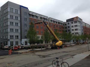 Luxury apartments under construction near Alewife last year