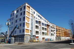 Construction continues on the 244-unit at 165 CambridgePark Dr.